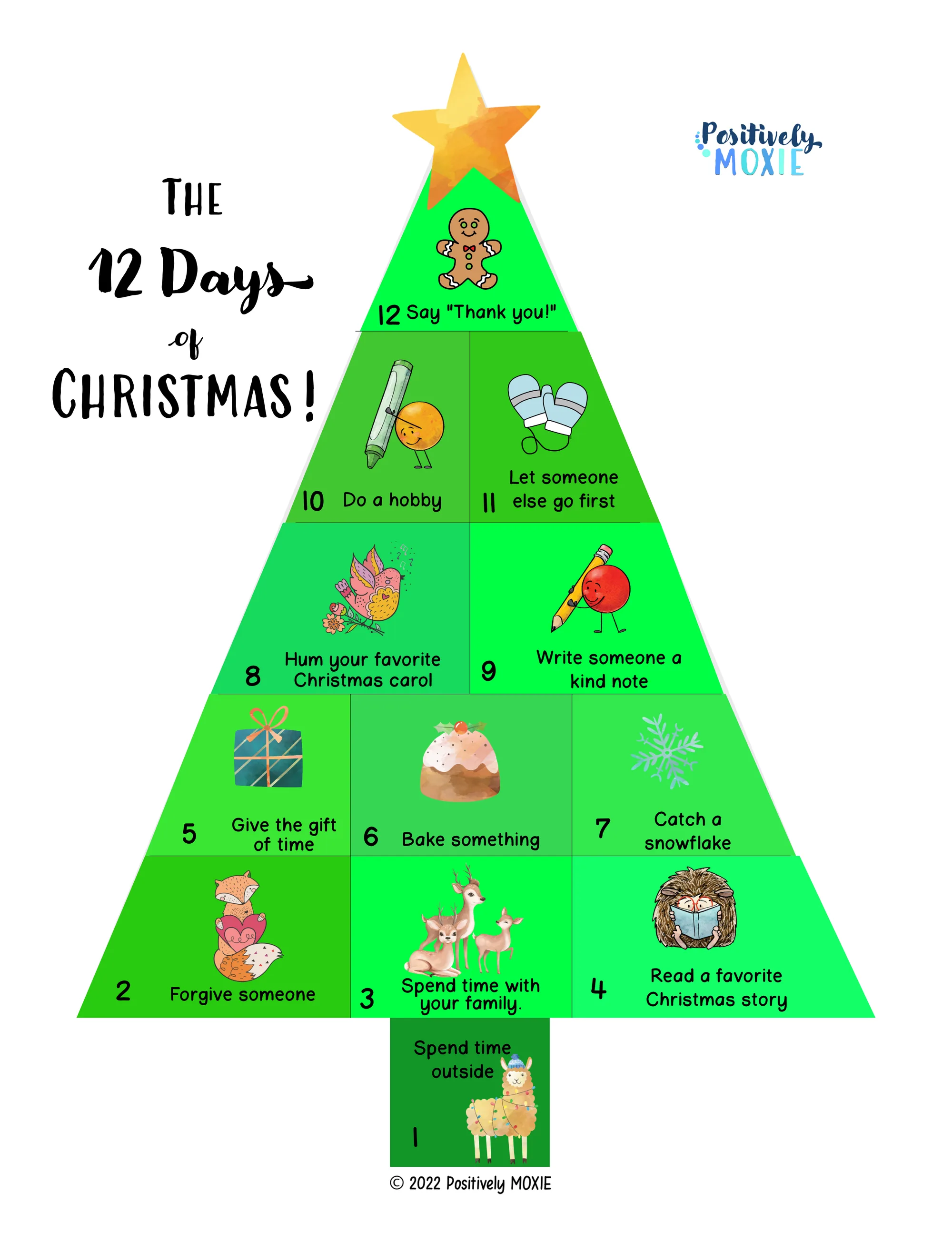 12 days of christmas list - Days of Christmas Activities Positively Moxie