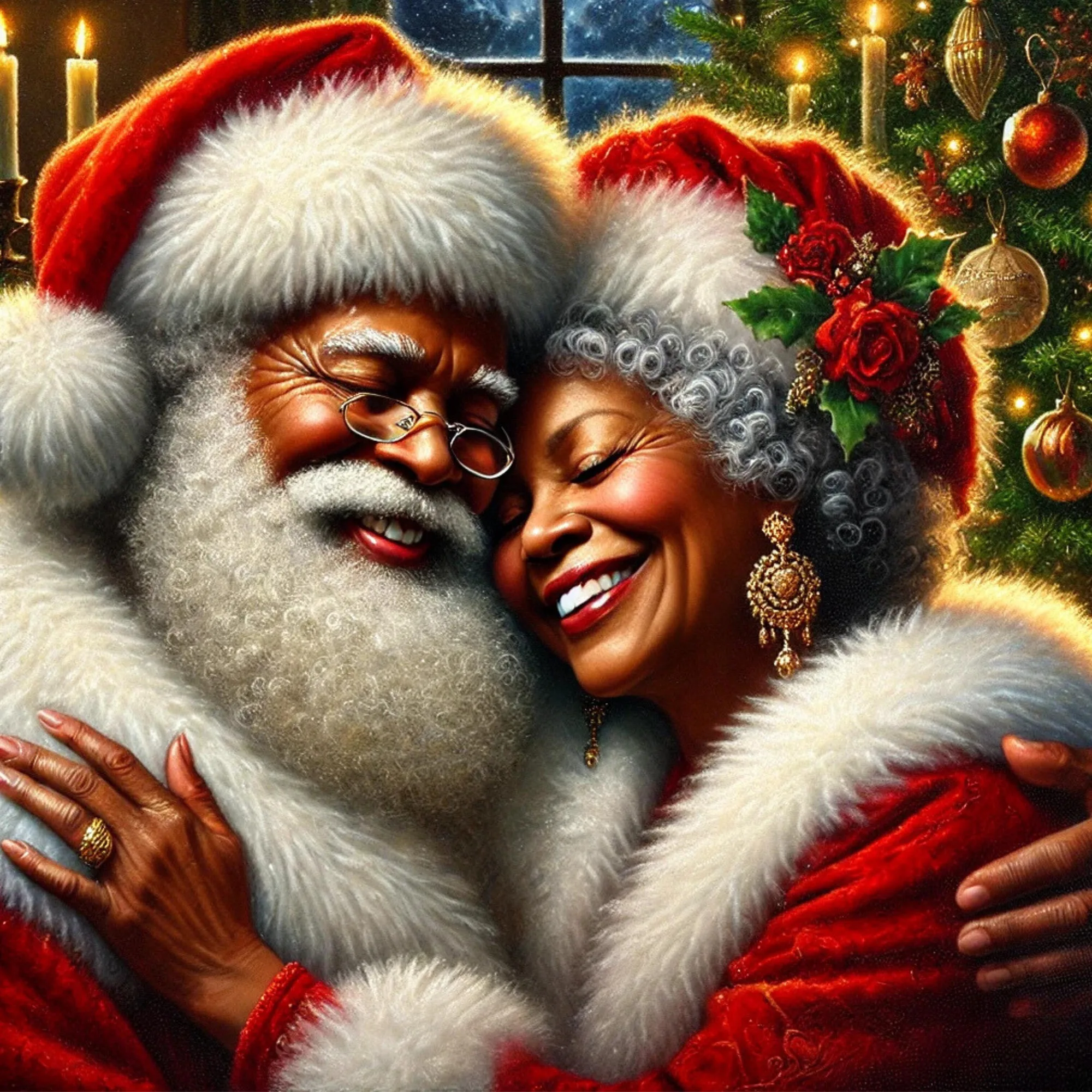 black santa christmas decorations printable page 5