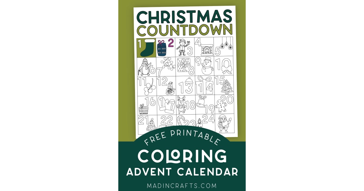 11 Christmas Countdown Printable Pages for Kids