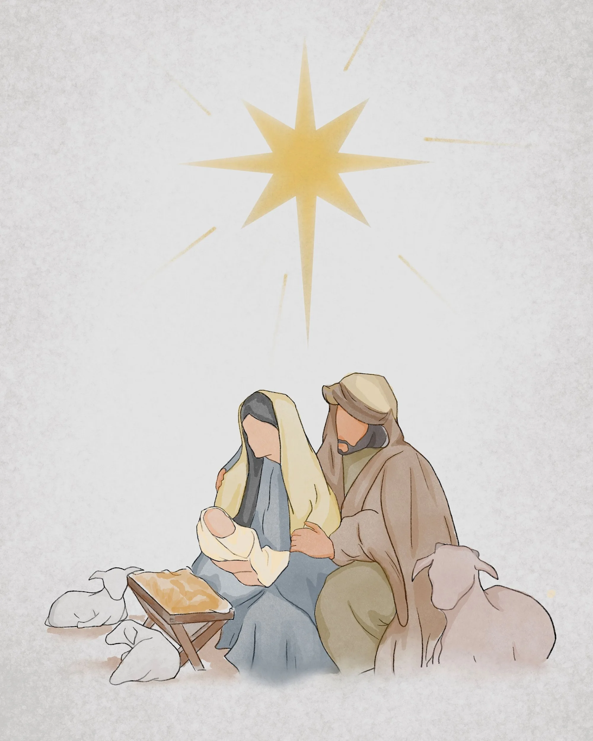 nativity scene art printable