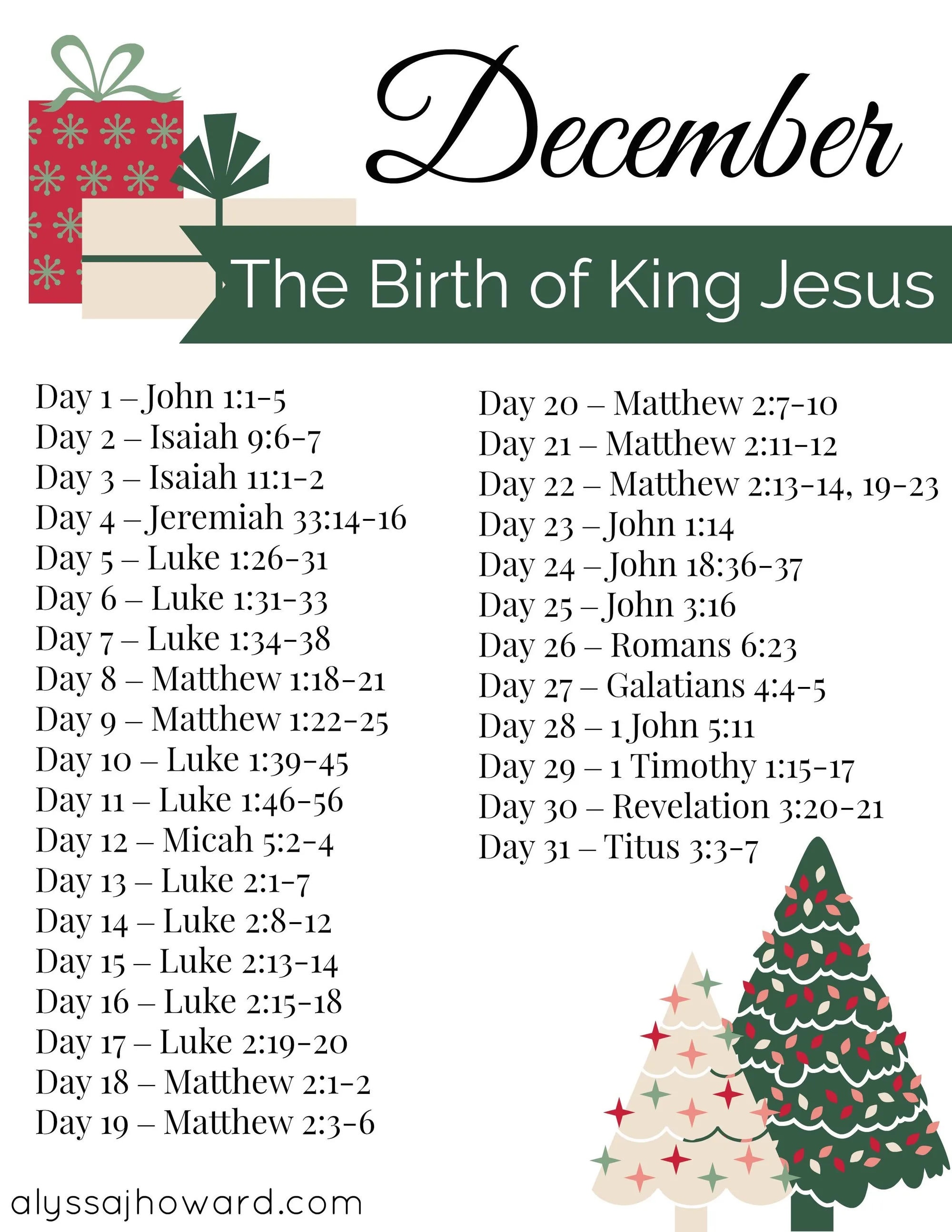 bible reading plan for christmas