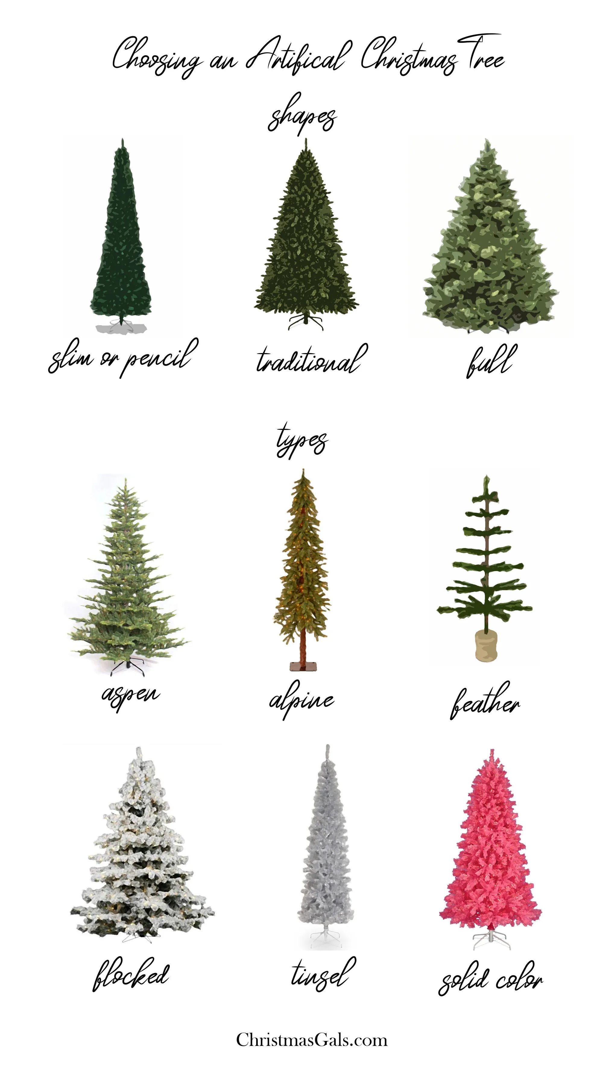different types of christmas trees printable page 1