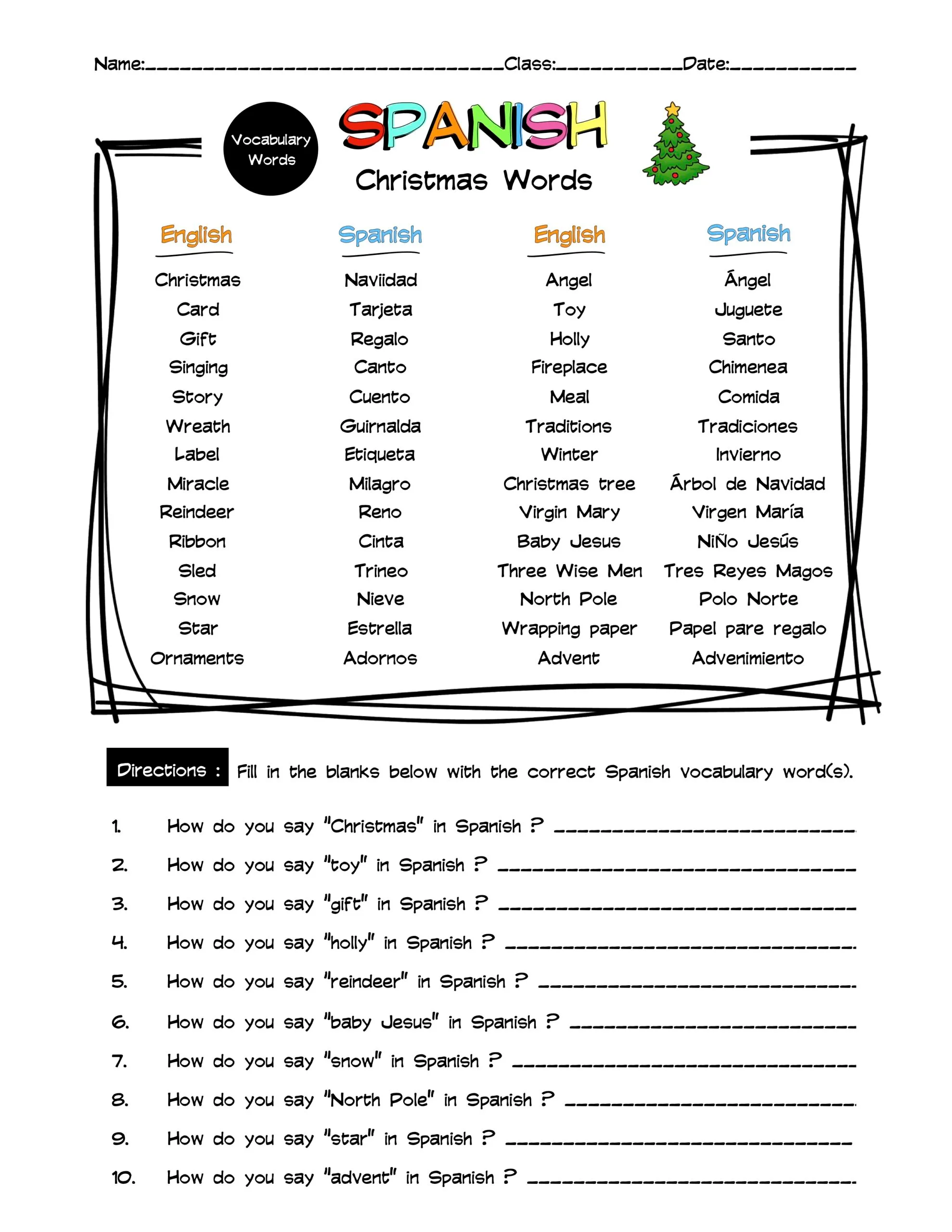 spelling for christmas printable page 3