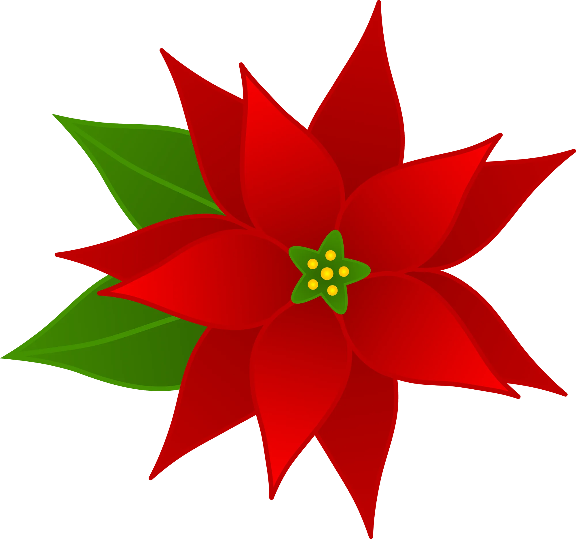 what are christmas symbols - Christmas Poinsettia Flower Free Clip Art