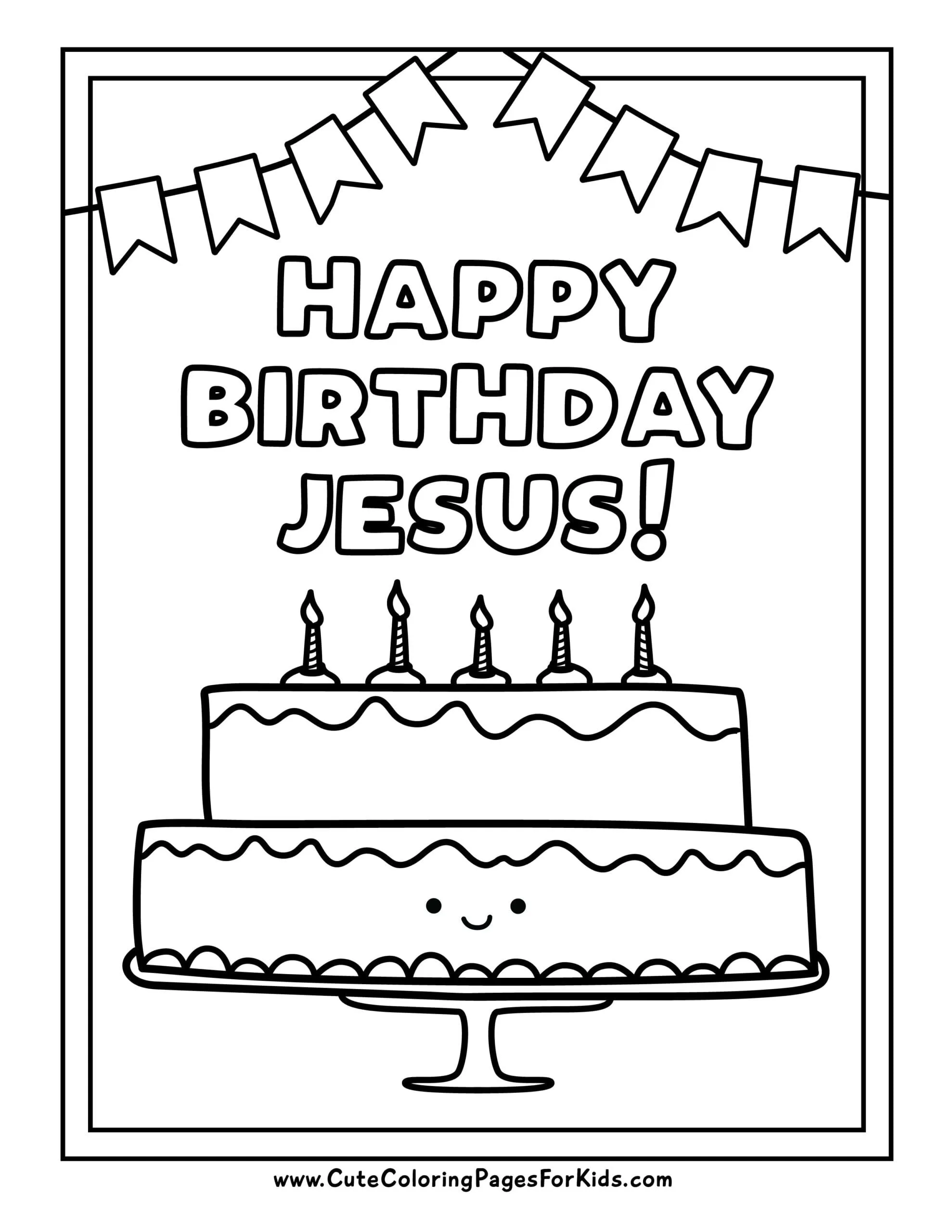 when was jesus birthday - Happy Birthday Jesus Coloring Page