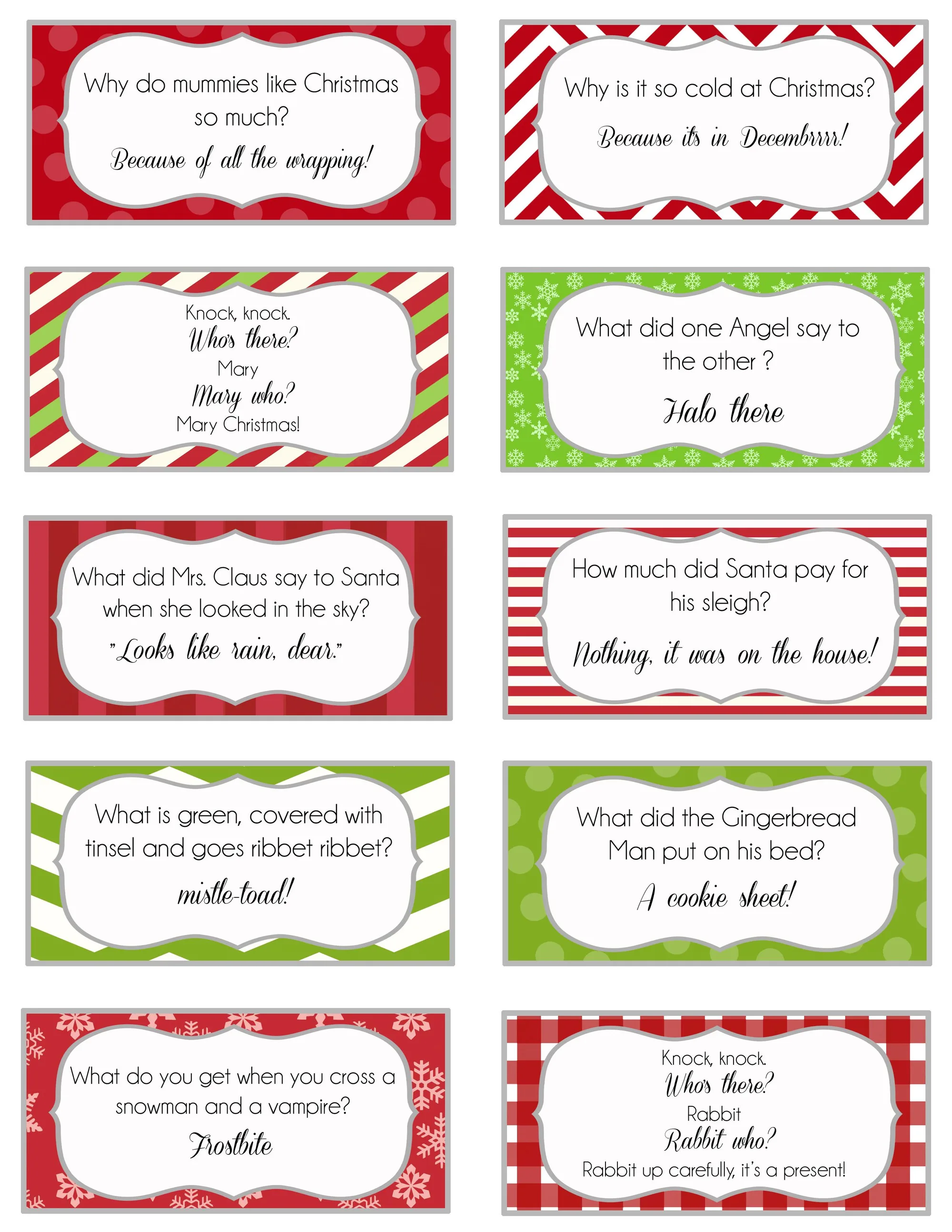xmas childrens jokes - Jokes For Kids Printable